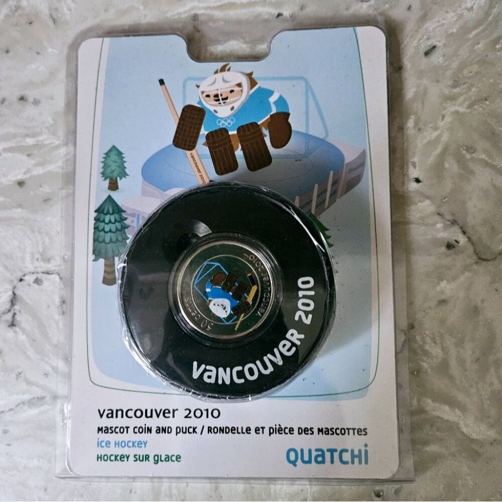 Royal Canadian Mint Vancouver 2010 Mascot Coin and  Puck Ouatchi